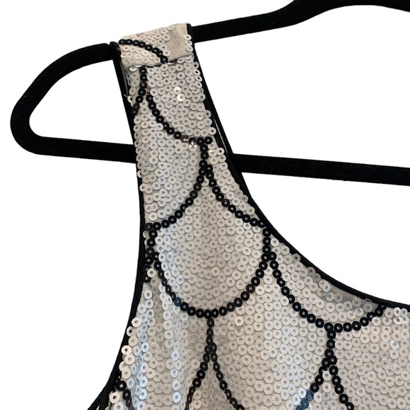 White and Black Sequin Dress - Picture 3 of 6